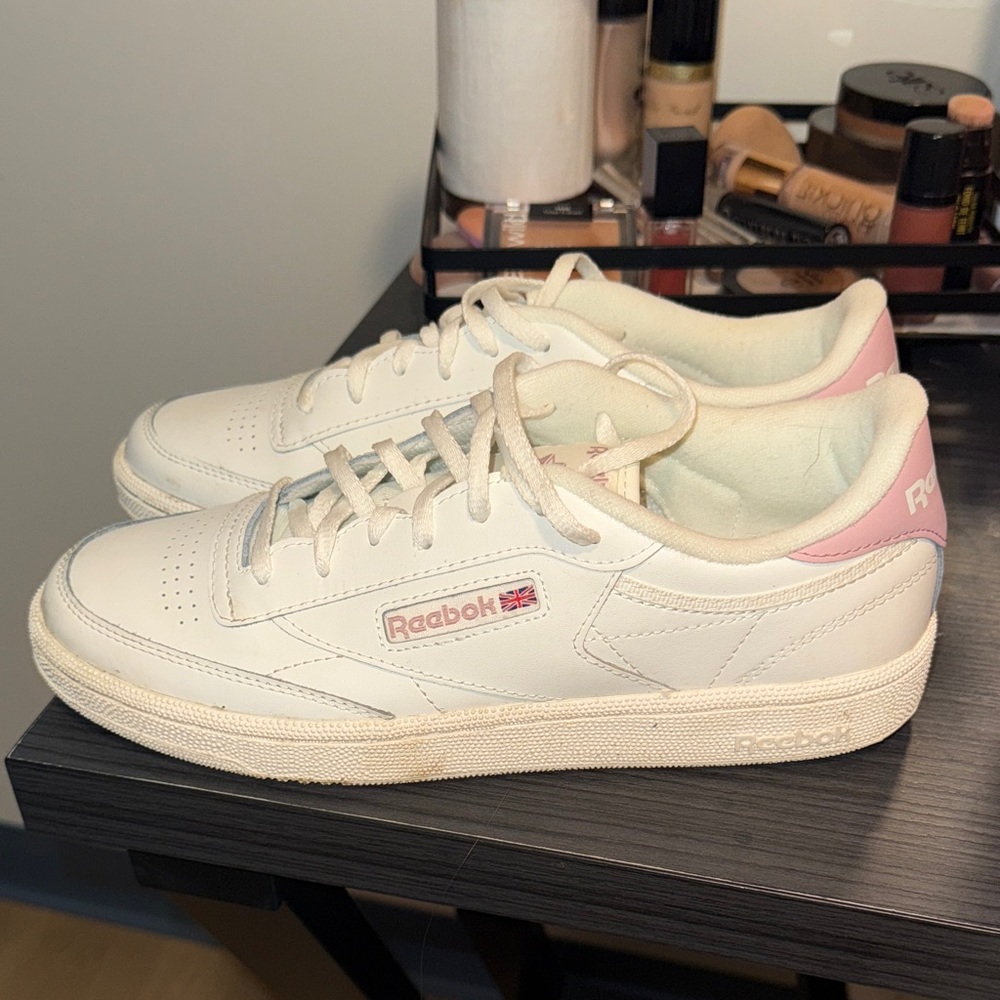 Reebok Cream and Pink Classic Sneakers